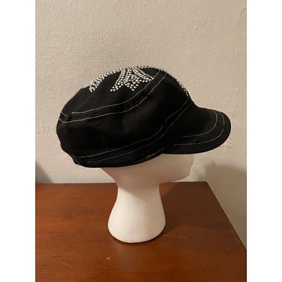 David & Young Bling and Beaded Cross Black Distressed Hat Size N/A - Picture 7 of 8